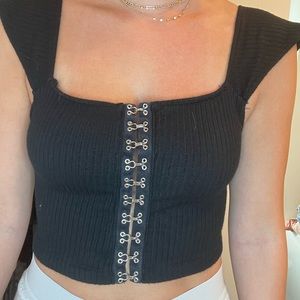 Blue Life black ribbed tank